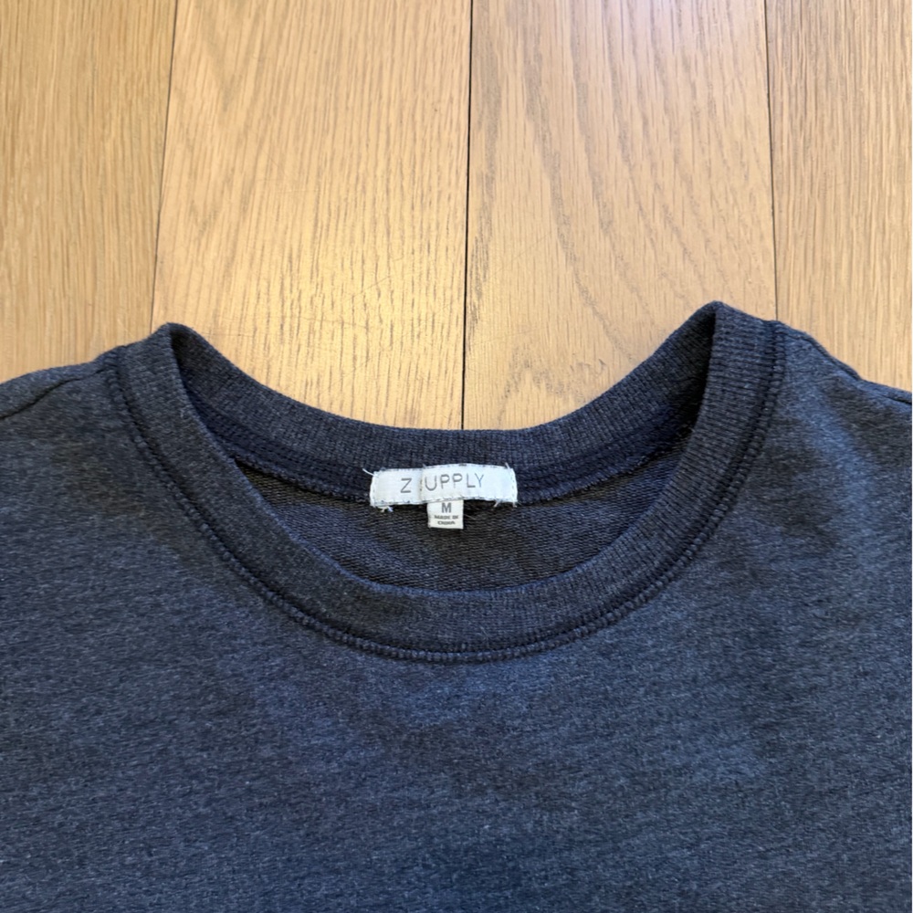 Z Supply Women's Charcoal Long Sleeve Tee - Picture 3 of 3